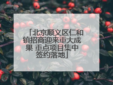 北京顺义区仁和镇招商迎来重大成果 重点项目集中签约落地