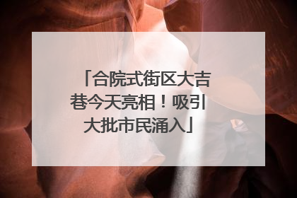 合院式街区大吉巷今天亮相！吸引大批市民涌入
