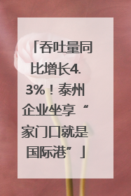 吞吐量同比增长4.3%！泰州企业坐享“家门口就是国际港”