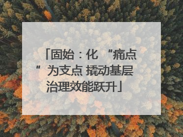 固始：化 “痛点”为支点 撬动基层治理效能跃升