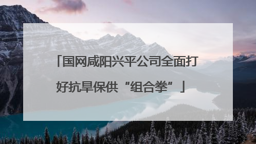国网咸阳兴平公司全面打好抗旱保供“组合拳”