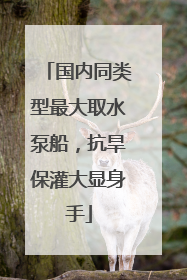 国内同类型最大取水泵船，抗旱保灌大显身手