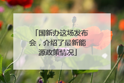国新办这场发布会，介绍了最新能源政策情况