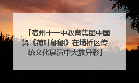宿州十一中教育集团中国舞《荷叶翩翩》在埇桥区传统文化展演中大放异彩