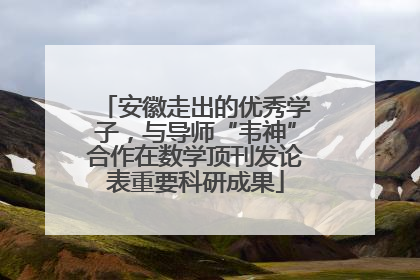 安徽走出的优秀学子，与导师“韦神”合作在数学顶刊发论表重要科研成果