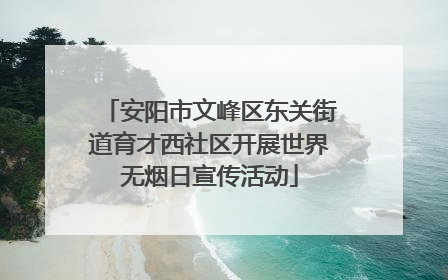 安阳市文峰区东关街道育才西社区开展世界无烟日宣传活动