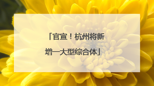 官宣！杭州将新增一大型综合体