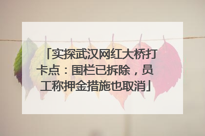 实探武汉网红大桥打卡点：围栏已拆除，员工称押金措施也取消