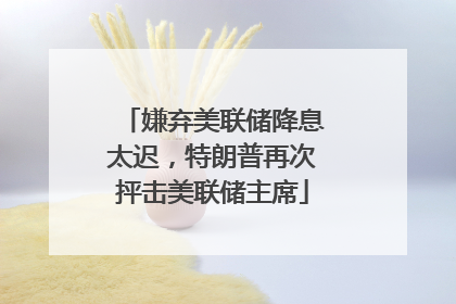 嫌弃美联储降息太迟，特朗普再次抨击美联储主席