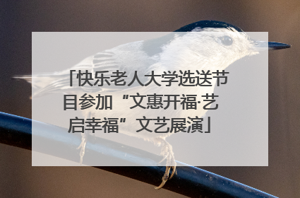 快乐老人大学选送节目参加“文惠开福·艺启幸福”文艺展演