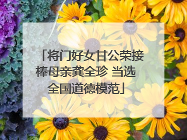 将门好女甘公荣接棒母亲龚全珍 当选全国道德模范