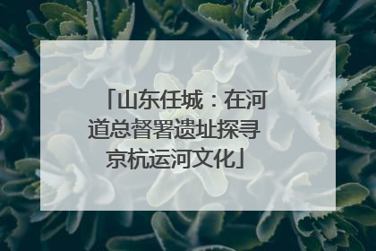 山东任城：在河道总督署遗址探寻京杭运河文化