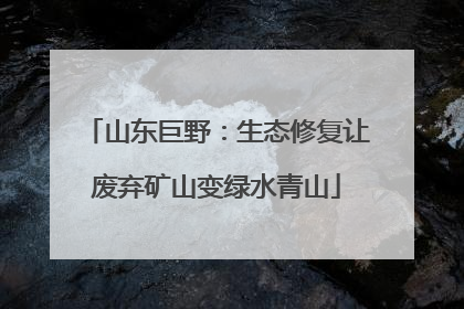 山东巨野：生态修复让废弃矿山变绿水青山