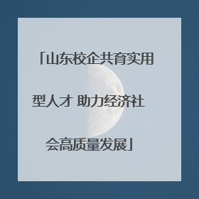 山东校企共育实用型人才 助力经济社会高质量发展