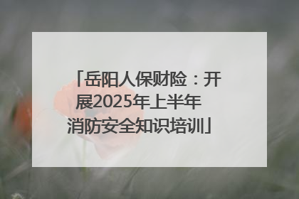 岳阳人保财险：开展2025年上半年消防安全知识培训