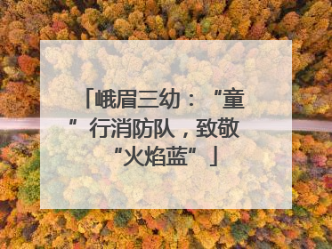 峨眉三幼：“童”行消防队，致敬“火焰蓝”