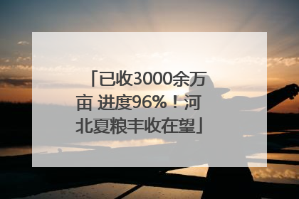 已收3000余万亩 进度96%！河北夏粮丰收在望