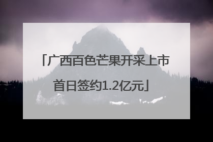 广西百色芒果开采上市 首日签约1.2亿元