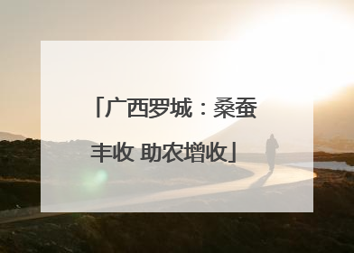 广西罗城：桑蚕丰收 助农增收