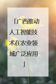 广西推动人工智能技术在农业领域广泛应用
