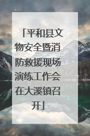 平和县文物安全暨消防救援现场演练工作会在大溪镇召开