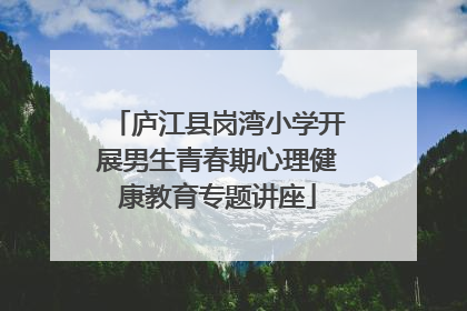 庐江县岗湾小学开展男生青春期心理健康教育专题讲座