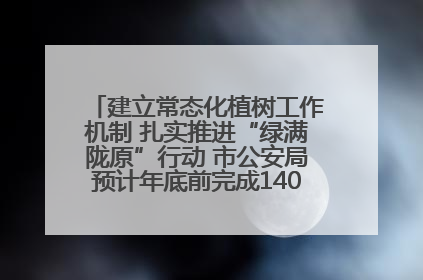 建立常态化植树工作机制 扎实推进“绿满陇原”行动 市公安局预计年底前完成1402亩绿化任务