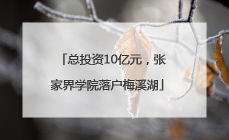 总投资10亿元，张家界学院落户梅溪湖