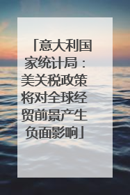 意大利国家统计局：美关税政策将对全球经贸前景产生负面影响