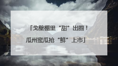 戈壁棚里“甜”出圈！瓜州蜜瓜抢“鲜”上市