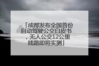成都发布全国首份自动驾驶公交白皮书，无人公交12公里线路即将实测