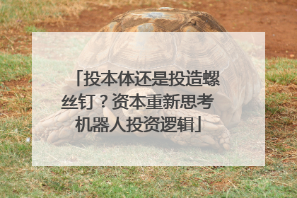 投本体还是投造螺丝钉？资本重新思考机器人投资逻辑