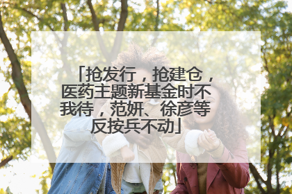 抢发行，抢建仓，医药主题新基金时不我待，范妍、徐彦等反按兵不动