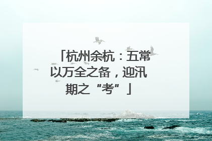 杭州余杭：五常以万全之备，迎汛期之“考”