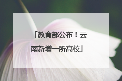 教育部公布！云南新增一所高校