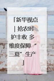 新华视点｜抢农时 护丰收 多维度保障“三夏”生产