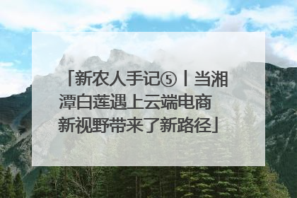 新农人手记⑤丨当湘潭白莲遇上云端电商 新视野带来了新路径