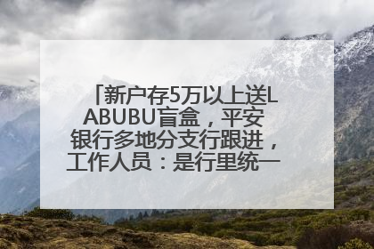 新户存5万以上送LABUBU盲盒，平安银行多地分支行跟进，工作人员：是行里统一的，进货渠道不清楚