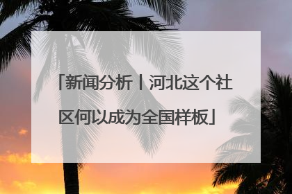 新闻分析丨河北这个社区何以成为全国样板