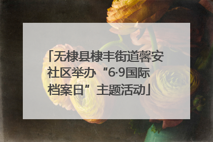 无棣县棣丰街道馨安社区举办“6·9国际档案日”主题活动