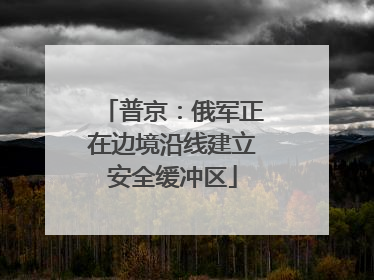 普京：俄军正在边境沿线建立安全缓冲区