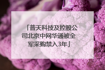 普天科技及控股公司北京中网华通被全军采购禁入3年
