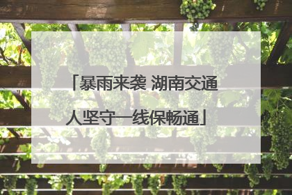 暴雨来袭 湖南交通人坚守一线保畅通