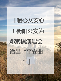 暖心又安心！衡阳公安为邓紫棋演唱会谱出“平安曲”