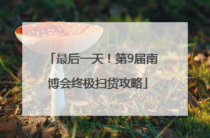 最后一天！第9届南博会终极扫货攻略