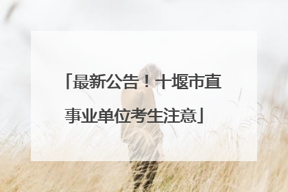 最新公告！十堰市直事业单位考生注意