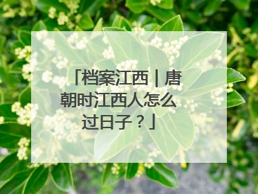 档案江西｜唐朝时江西人怎么过日子？