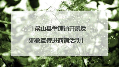 梁山县拳铺镇开展反邪教宣传进商铺活动