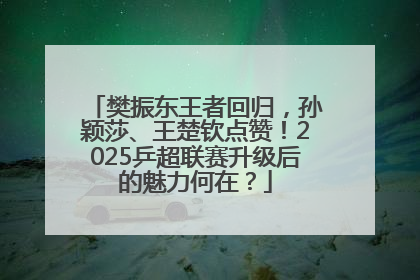 樊振东王者回归，孙颖莎、王楚钦点赞！2025乒超联赛升级后的魅力何在？