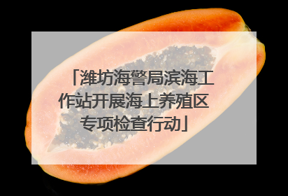 潍坊海警局滨海工作站开展海上养殖区专项检查行动